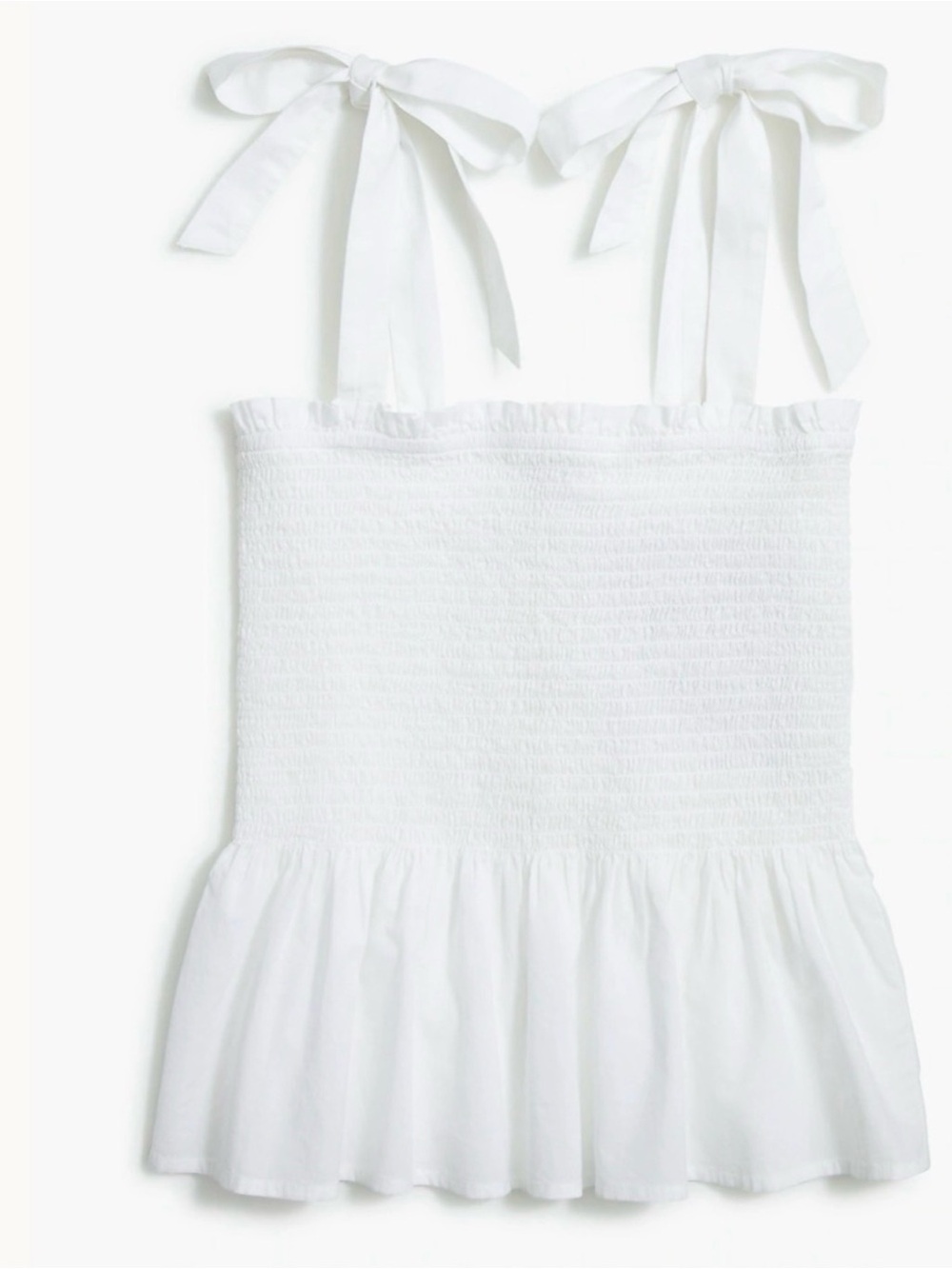 J Crew Smocked Tie-Strap BLUE Top